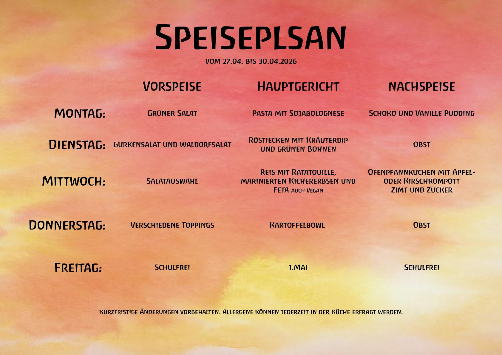 Speiseplan