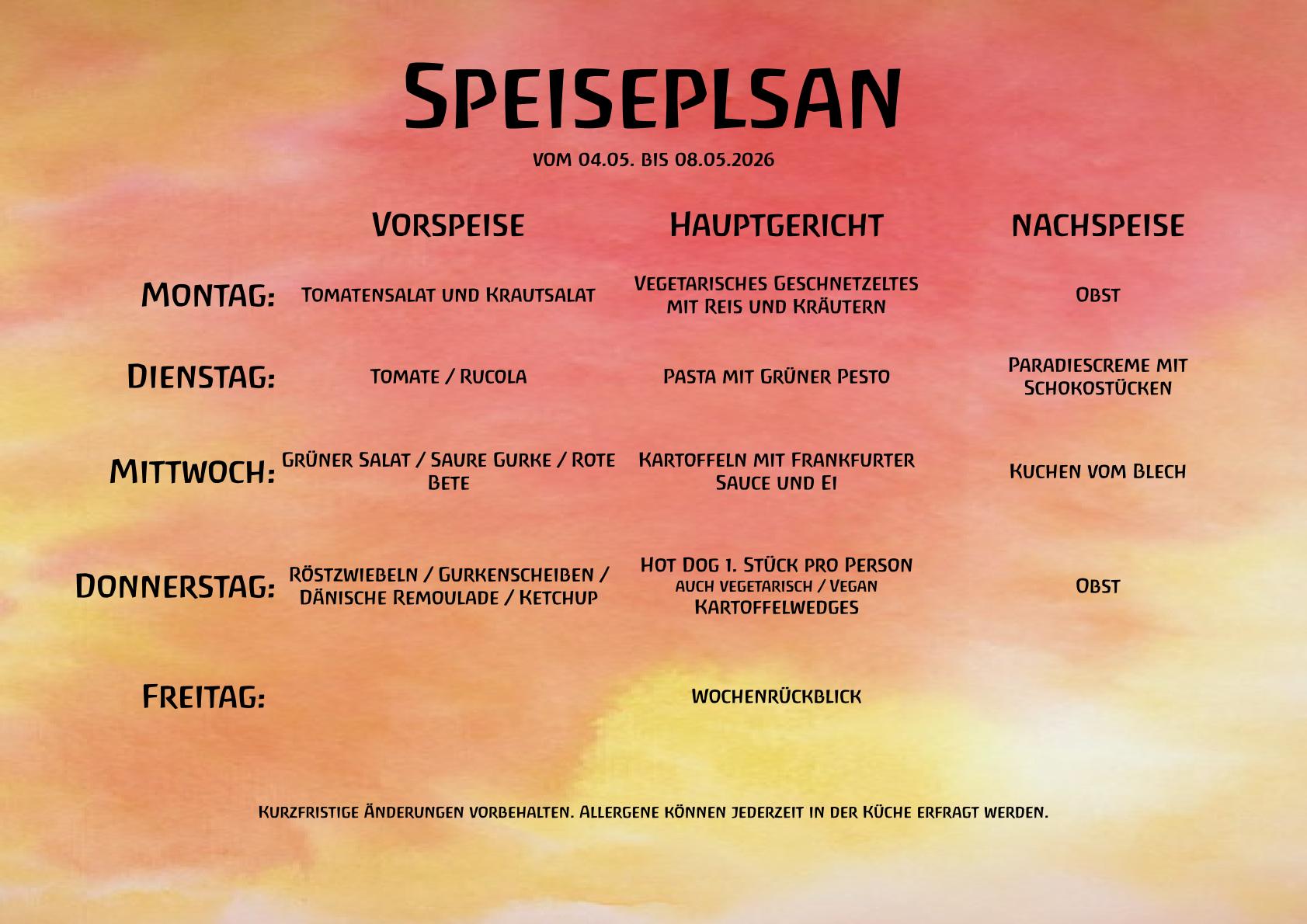 Speiseplan