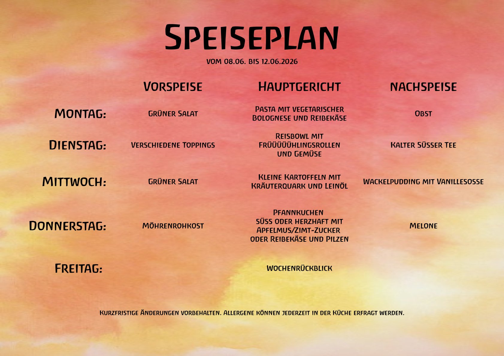 Speiseplan